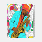 Jazz Man Notebook Hardcover Spiral 8.5 x 11