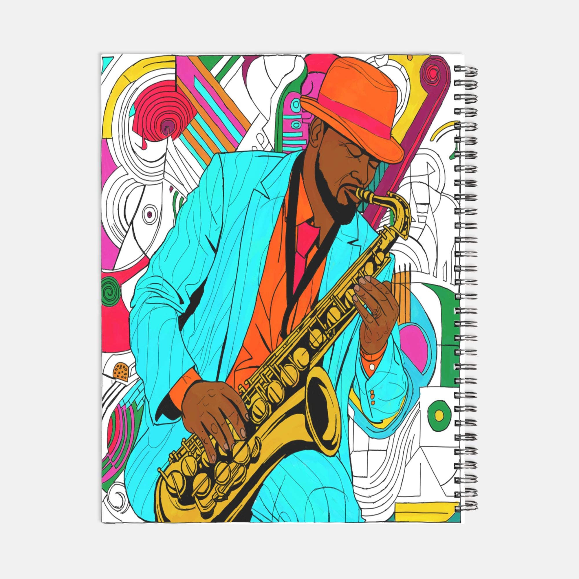 Jazz Man Notebook Hardcover Spiral 8.5 x 11