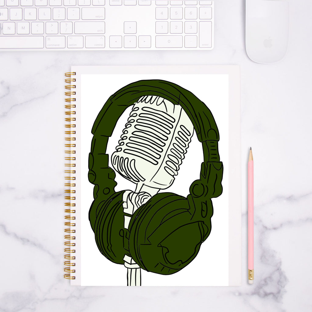Music Notebook Hardcover Spiral 8.5 x 11