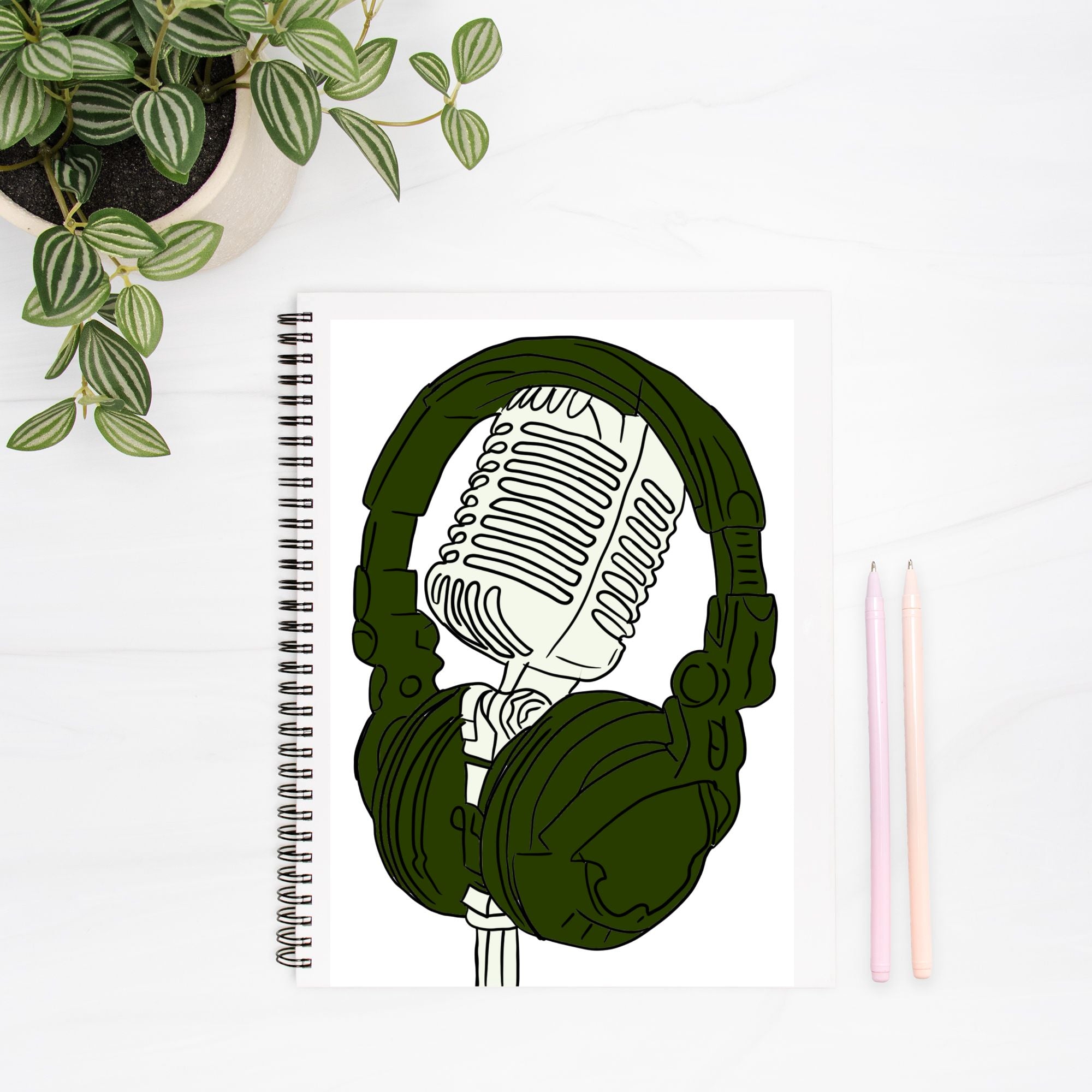 Music Notebook Hardcover Spiral 8.5 x 11