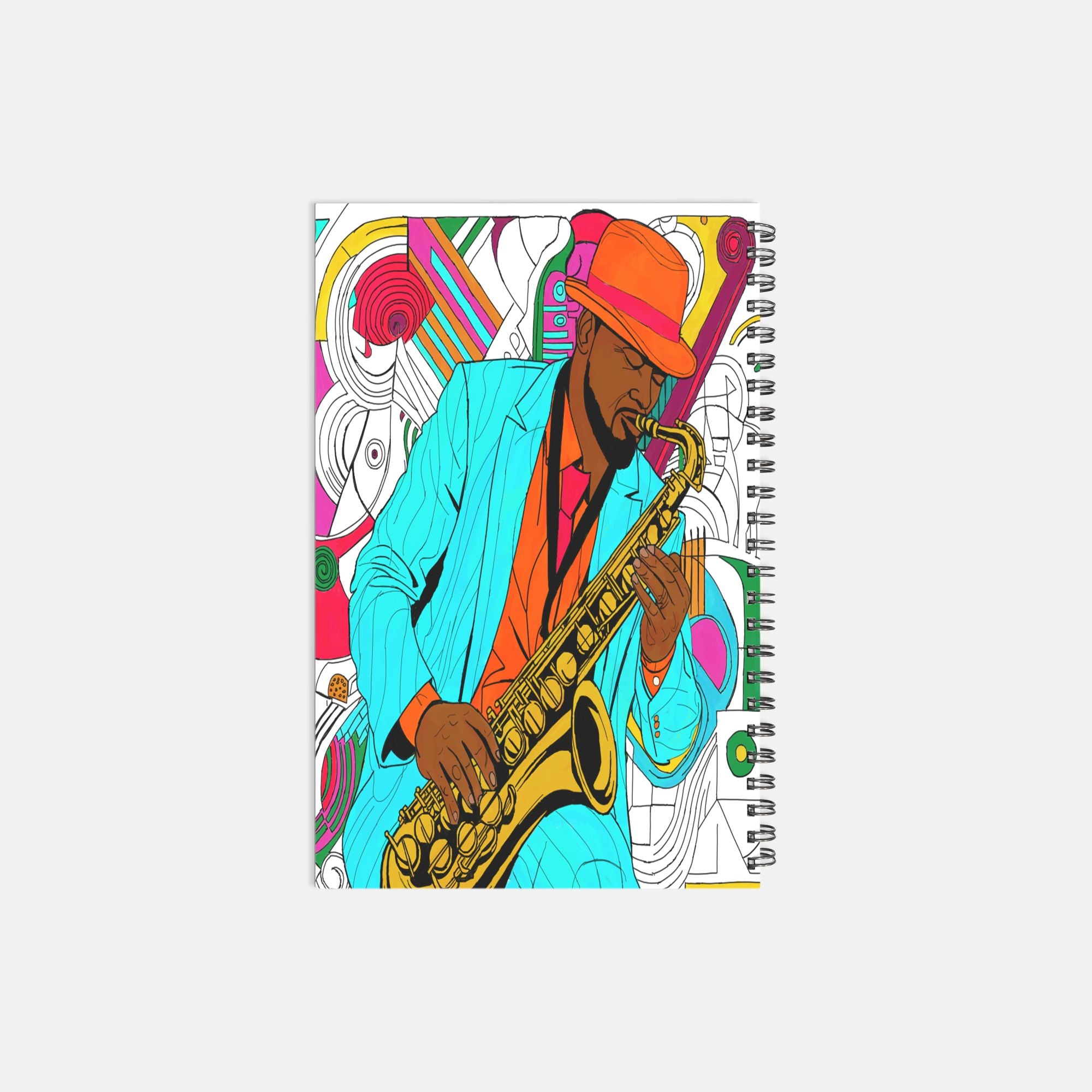 Jazz Man Notebook Hardcover Spiral 5.5 x 8.5