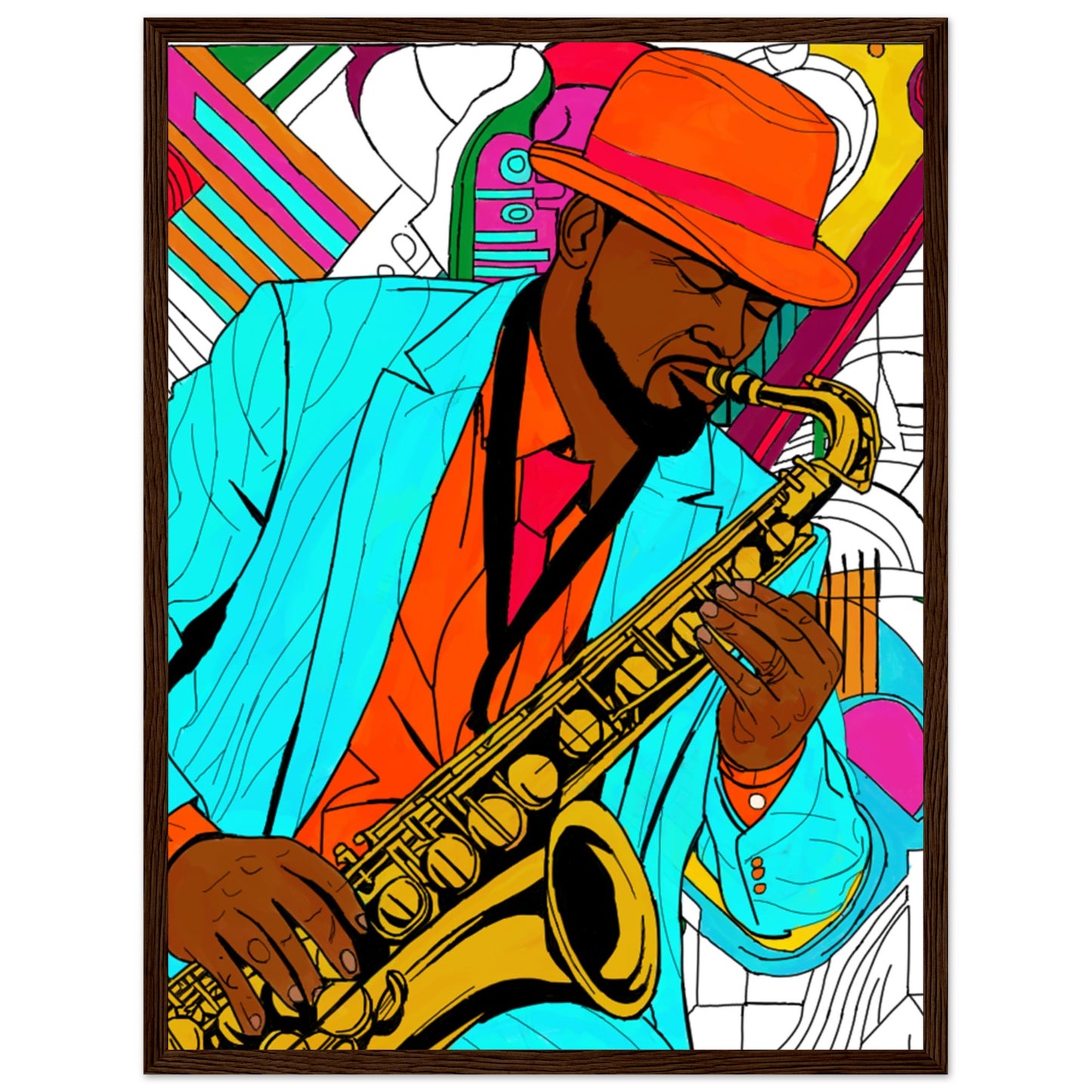 Jazz Man Premium Matte Paper Wooden Framed Poster