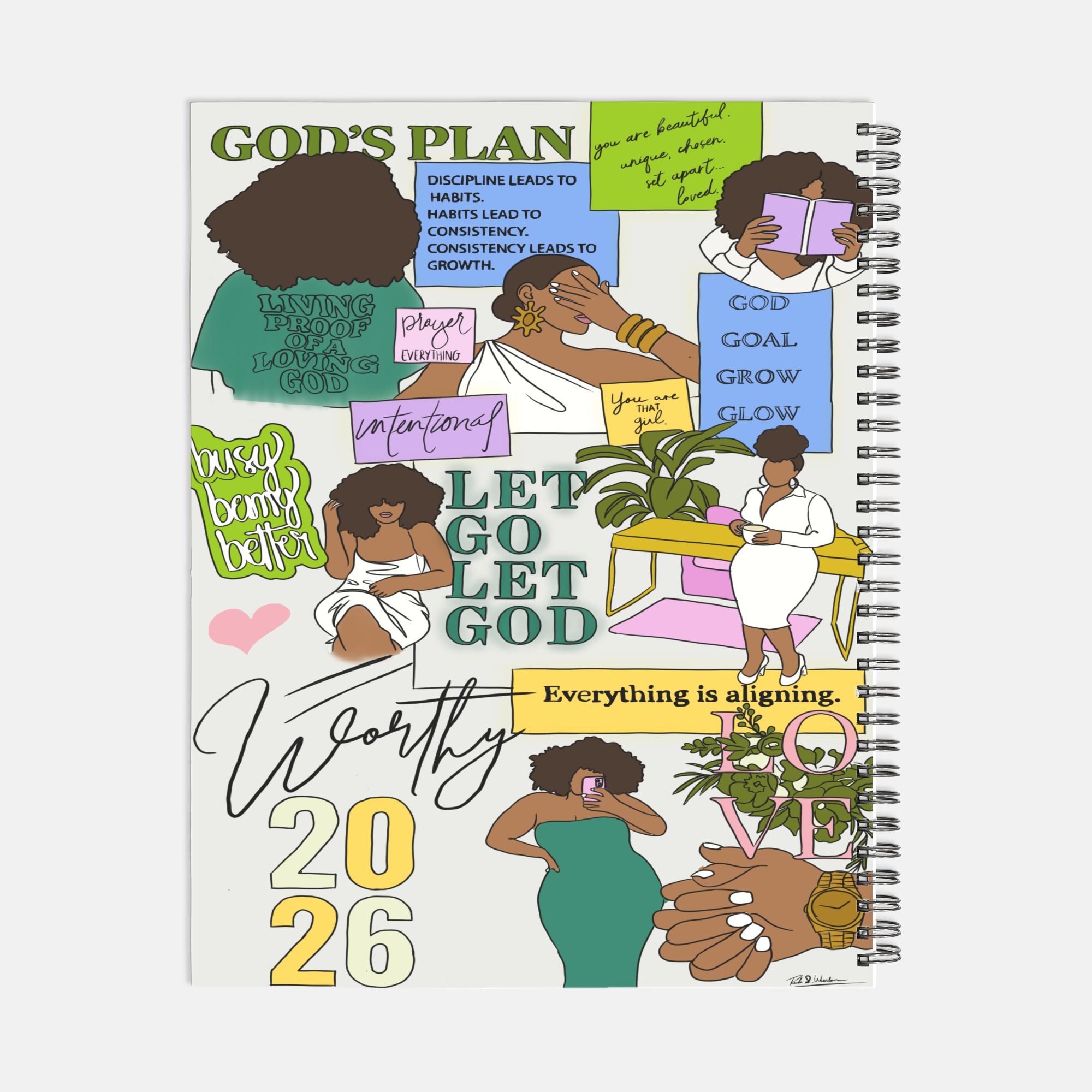 Aligned & Intentional Journal Hardcover Spiral 8.5 x 11