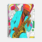 Jazz Man Notebook Hardcover Spiral 8.5 x 11
