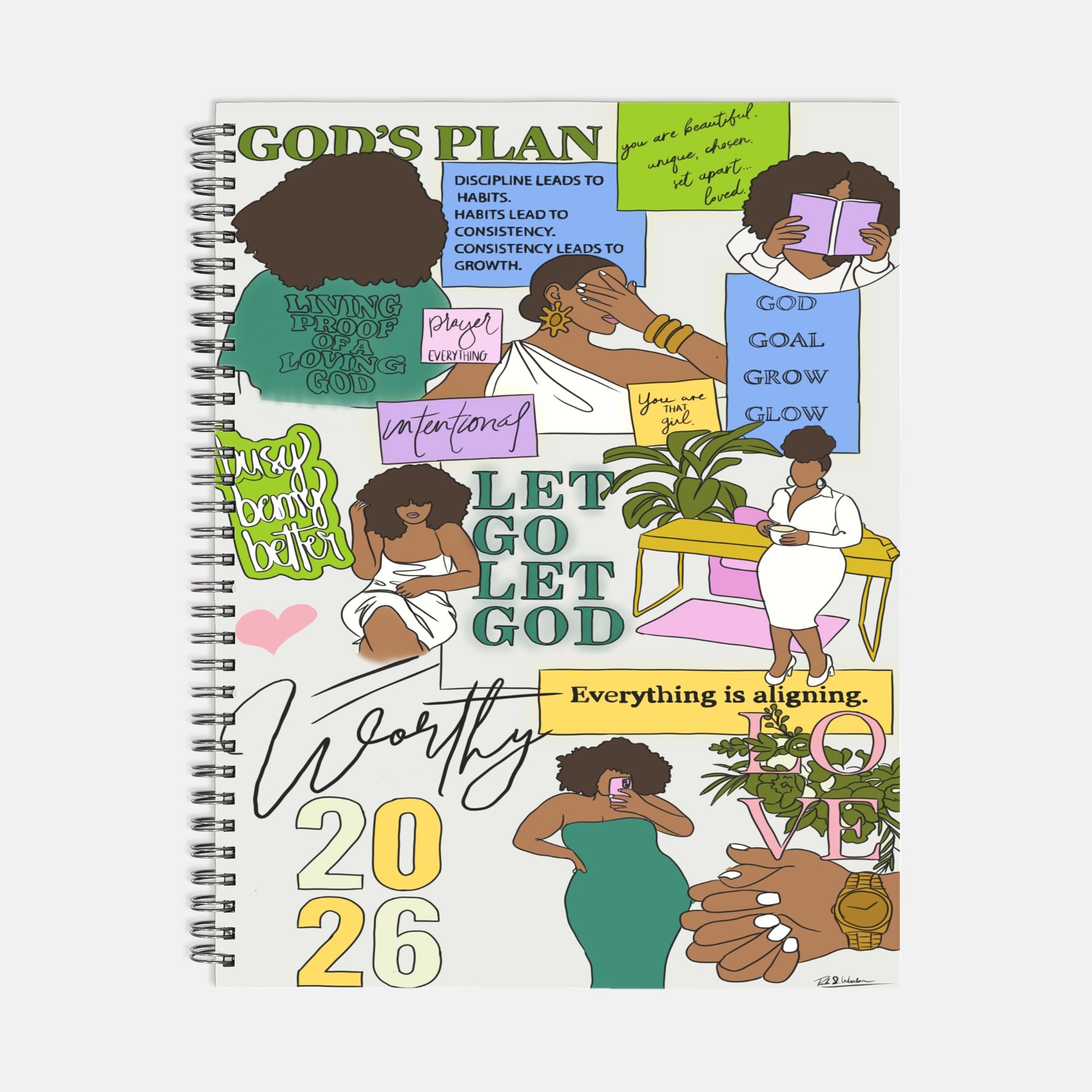 Aligned & Intentional Journal Hardcover Spiral 8.5 x 11