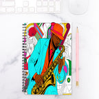 Jazz Man Notebook Hardcover Spiral 5.5 x 8.5