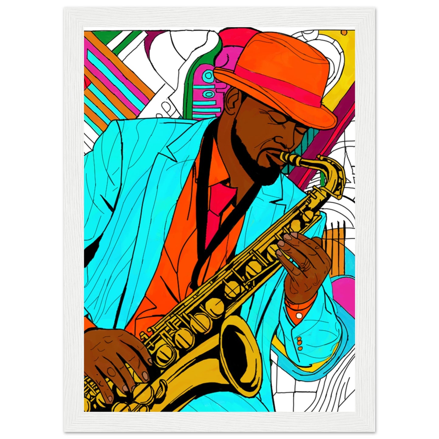 Jazz Man Premium Matte Paper Wooden Framed Poster