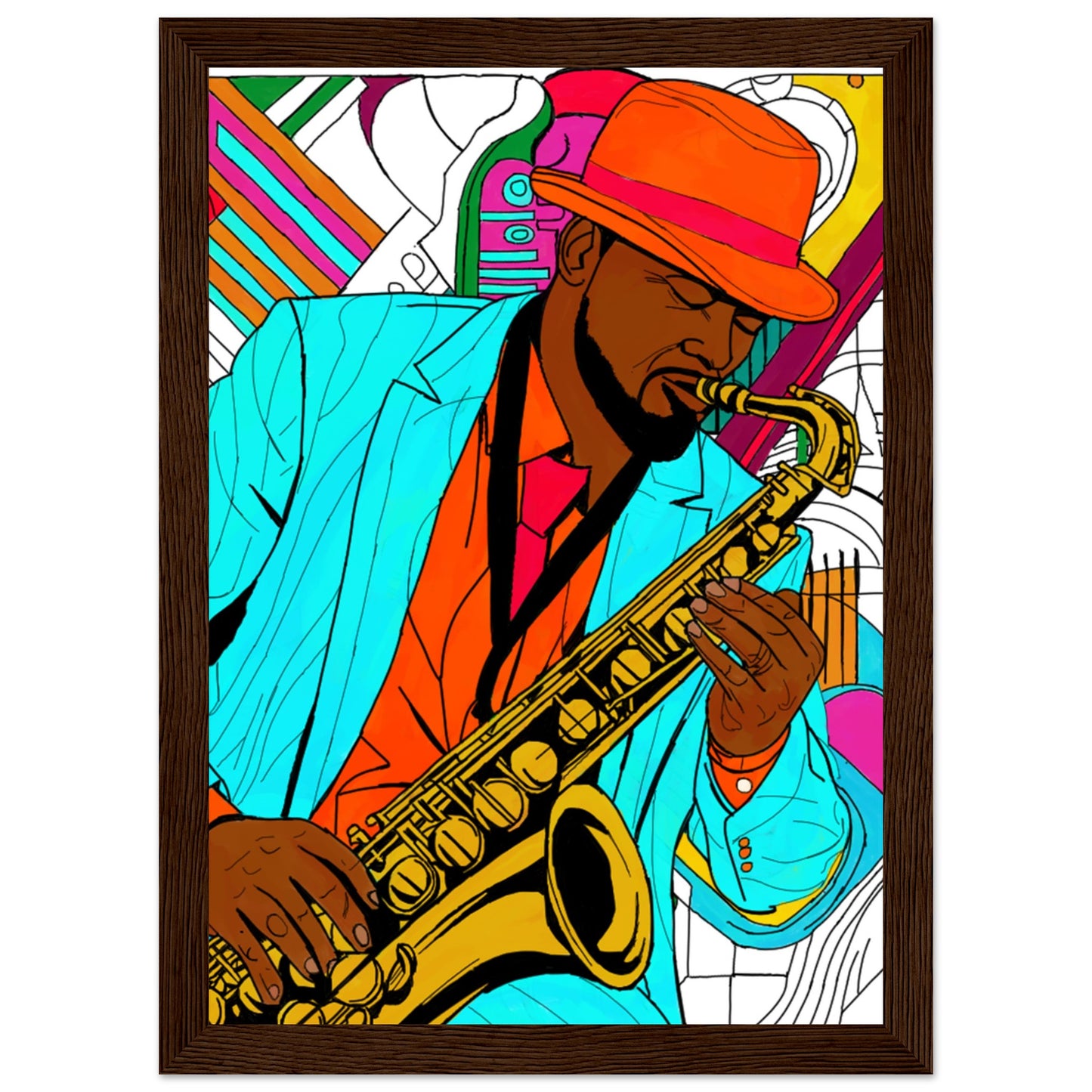 Jazz Man Premium Matte Paper Wooden Framed Poster