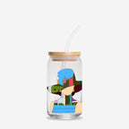 Woman In The City Glass Can 16oz