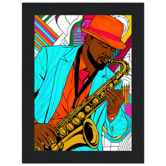 Jazz Man Premium Matte Paper Wooden Framed Poster