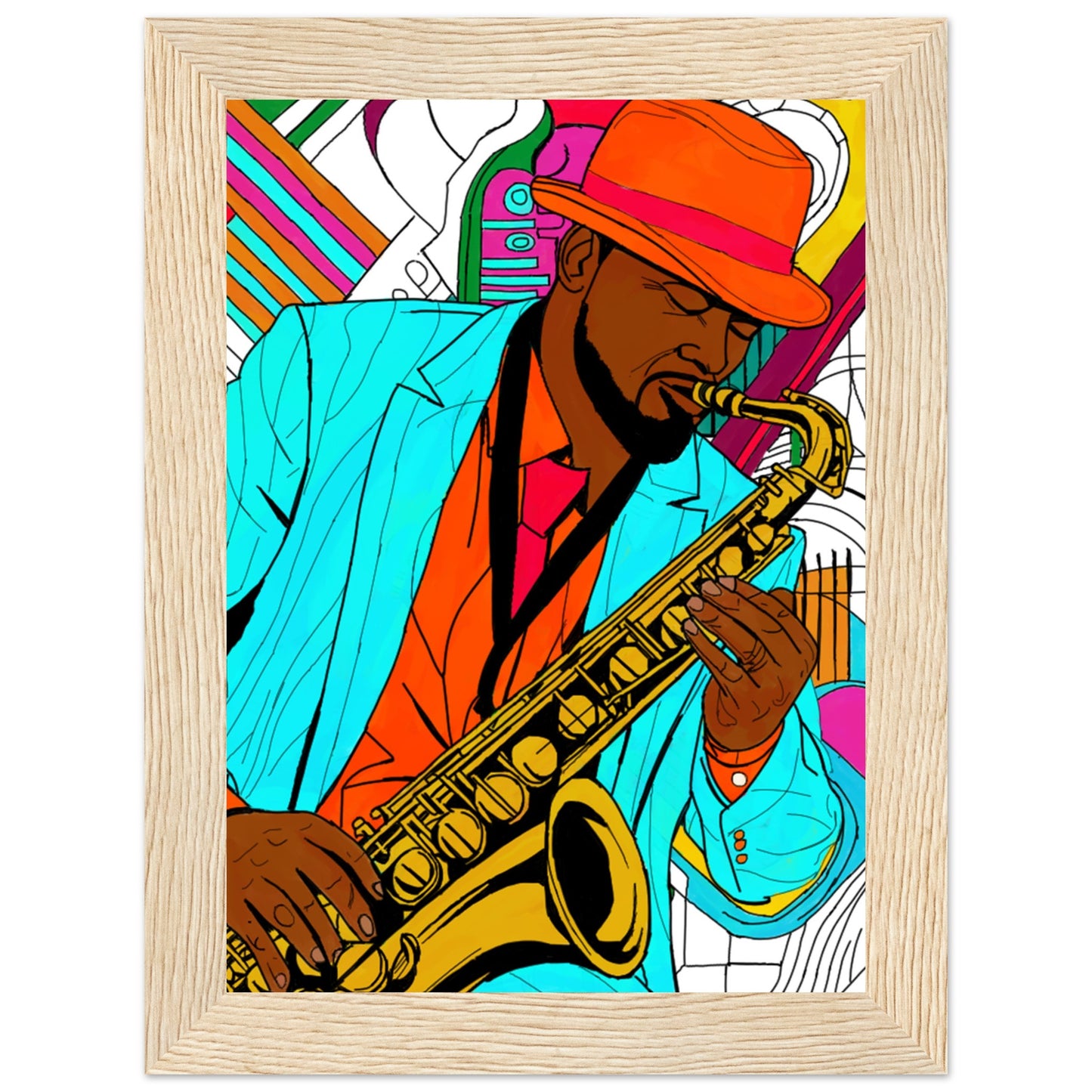 Jazz Man Premium Matte Paper Wooden Framed Poster