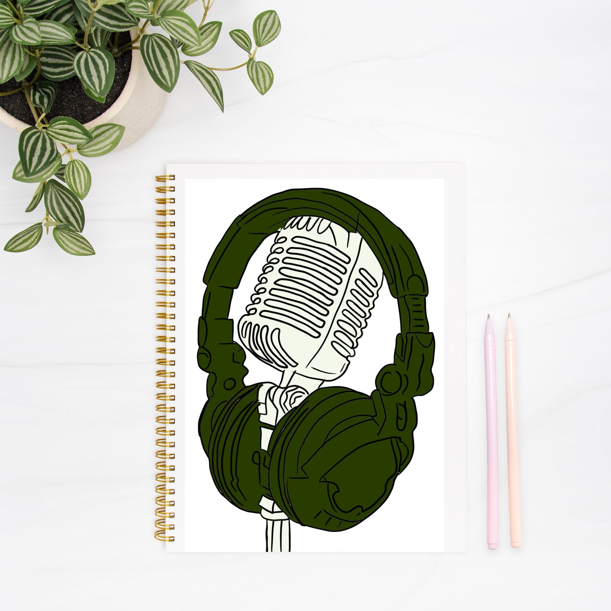 Music Notebook Hardcover Spiral 8.5 x 11