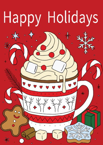 Cozy Cocoa Holiday Card – 5x7 Christmas Greeting Card