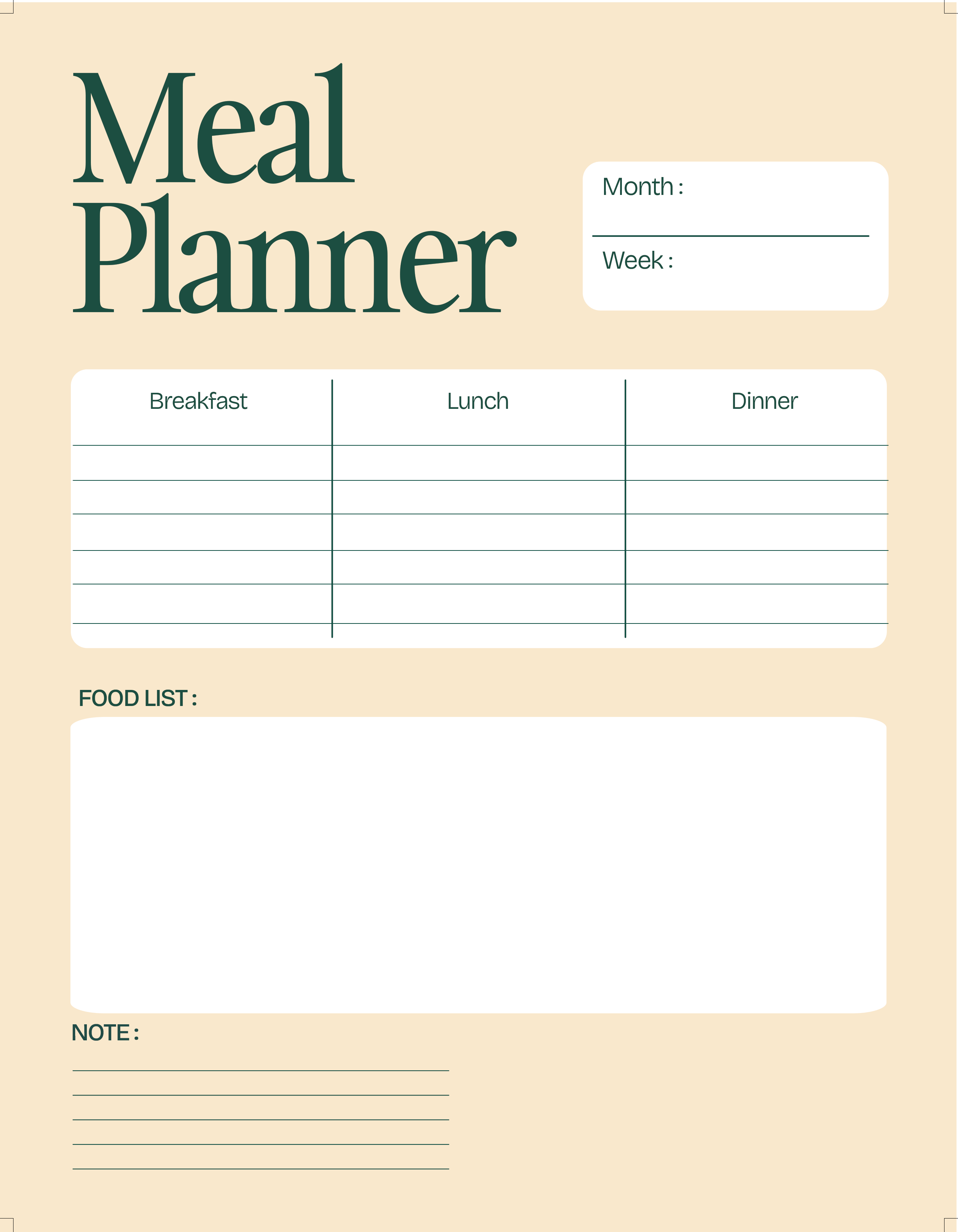 Weekly Meal Planner