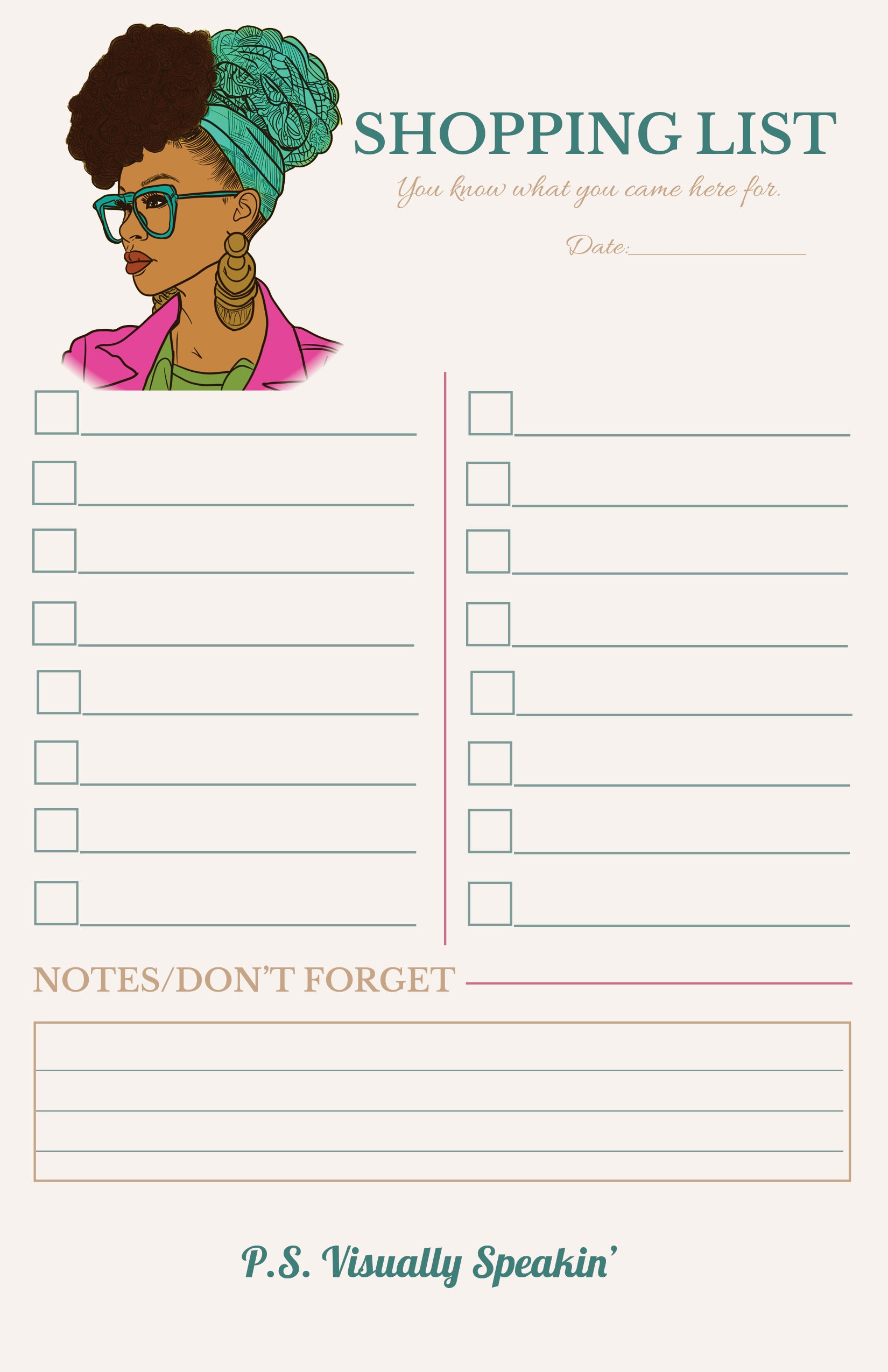 Shopping List Notepad
