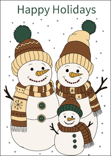 Holiday Card Bundle – Set of 4 Hand-Drawn Designs (5x7)