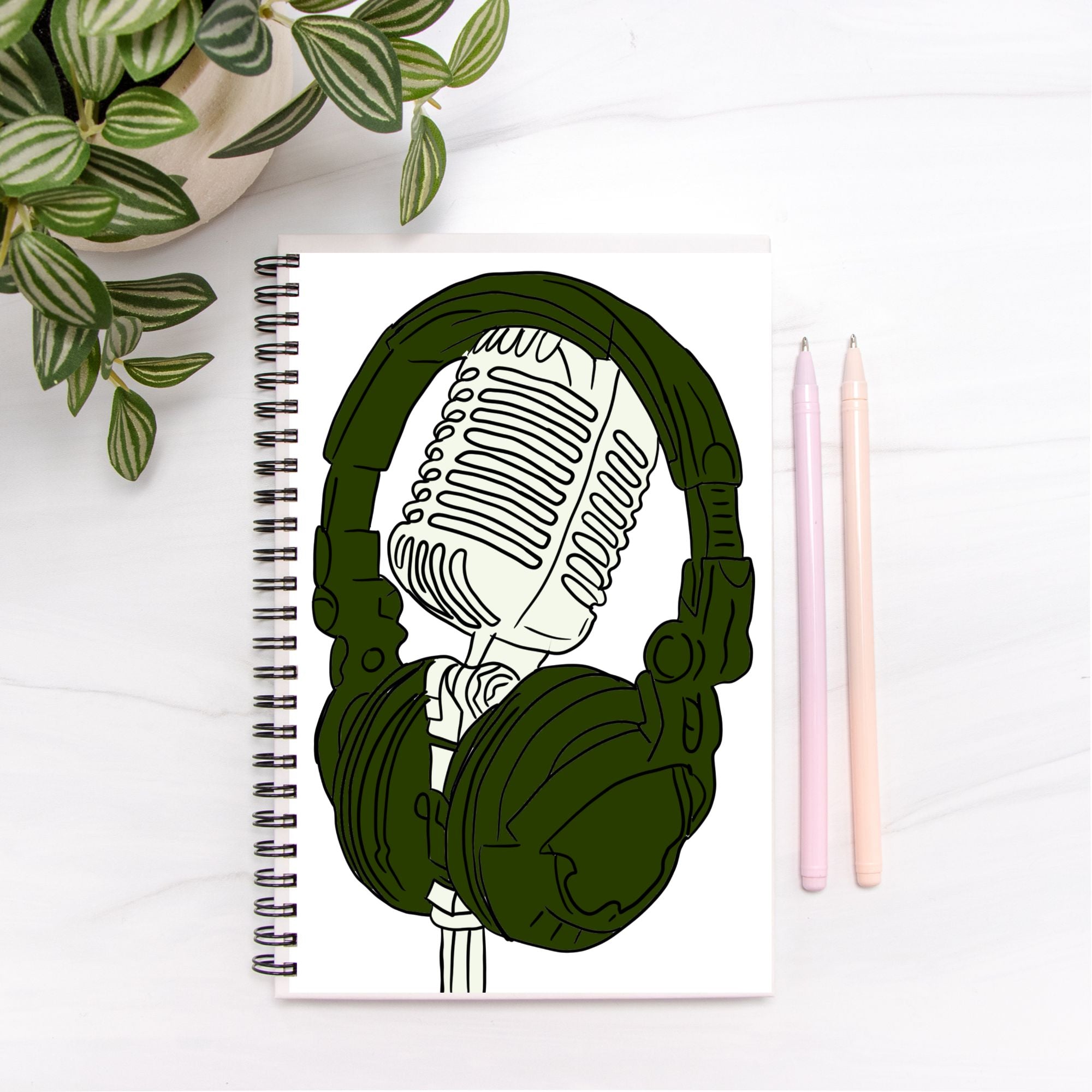 Music Notebook Hardcover Spiral 5.5 x 8.5