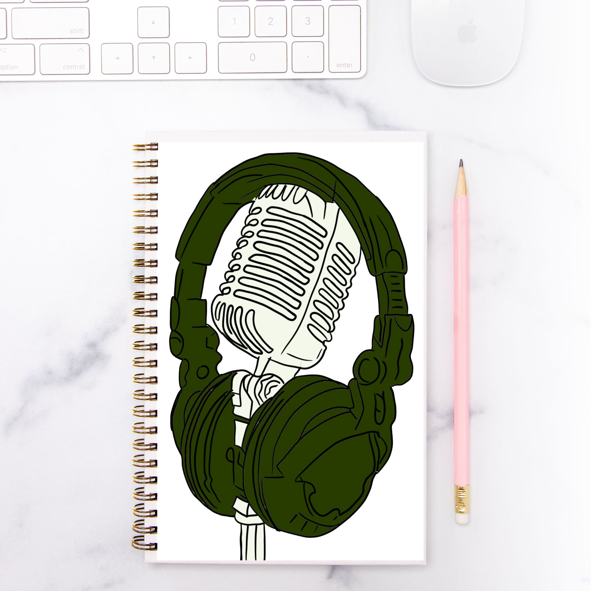 Music Notebook Hardcover Spiral 5.5 x 8.5