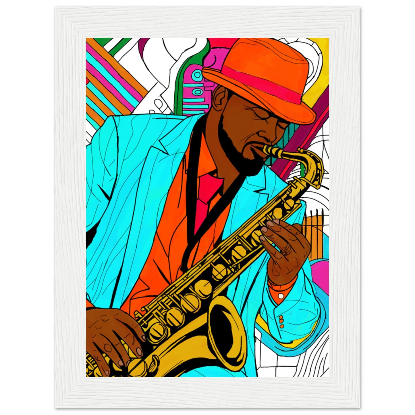 Jazz Man Premium Matte Paper Wooden Framed Poster