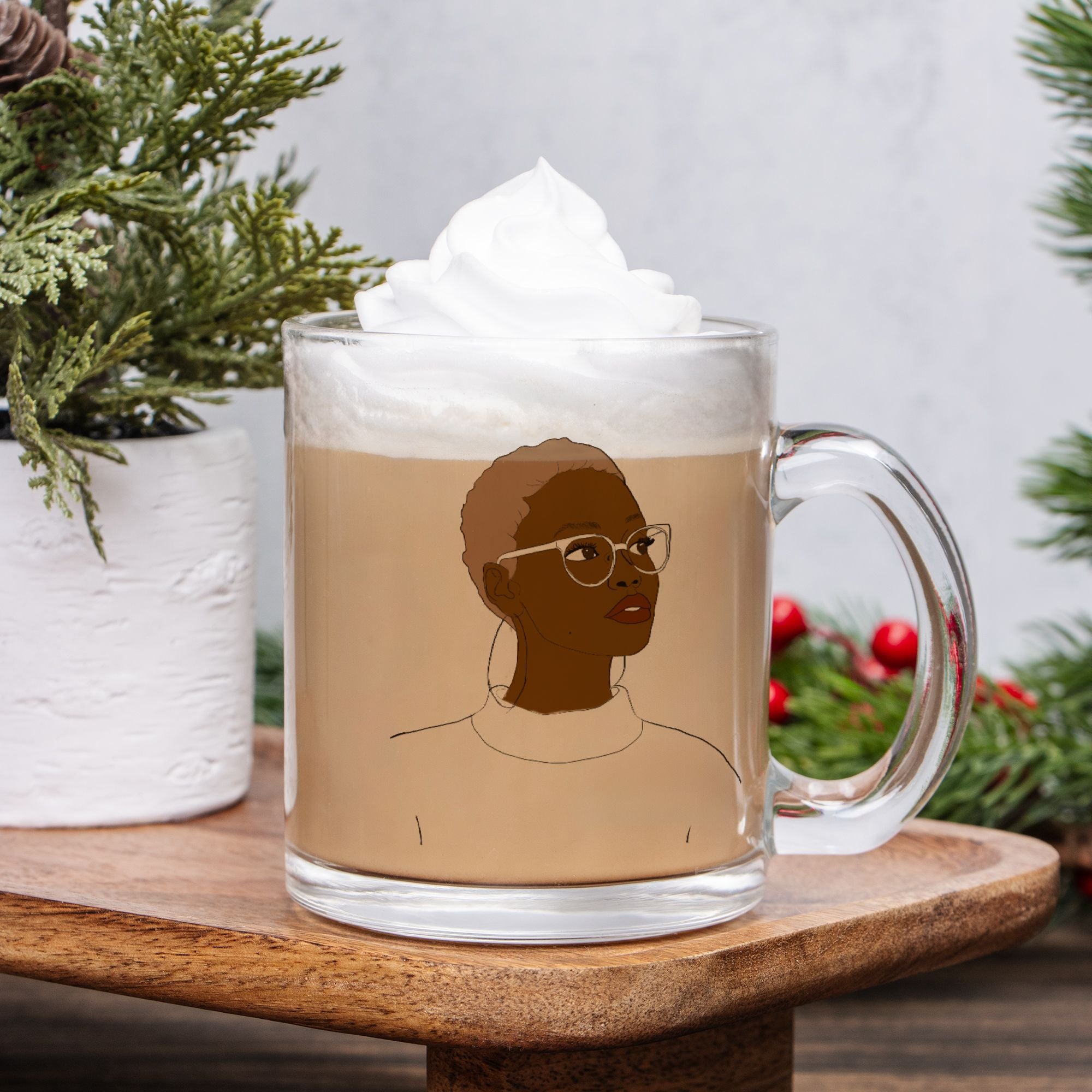 Short Hair Don't Care Mug Glass